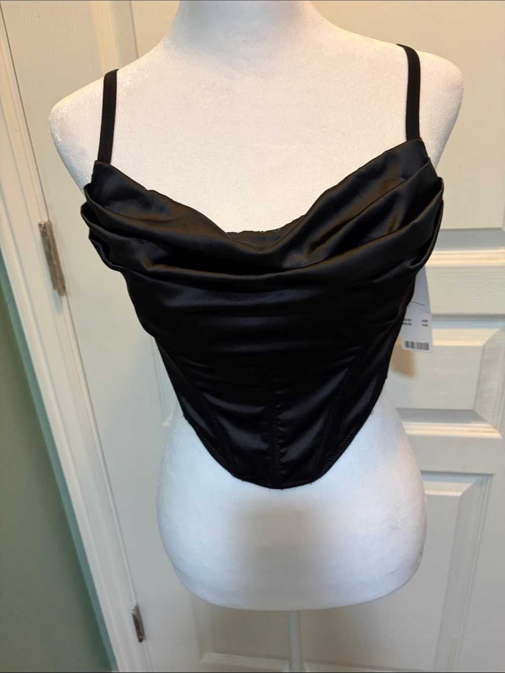 New with tags Urban Outfitters Black Satin Cowl Corset Camisole